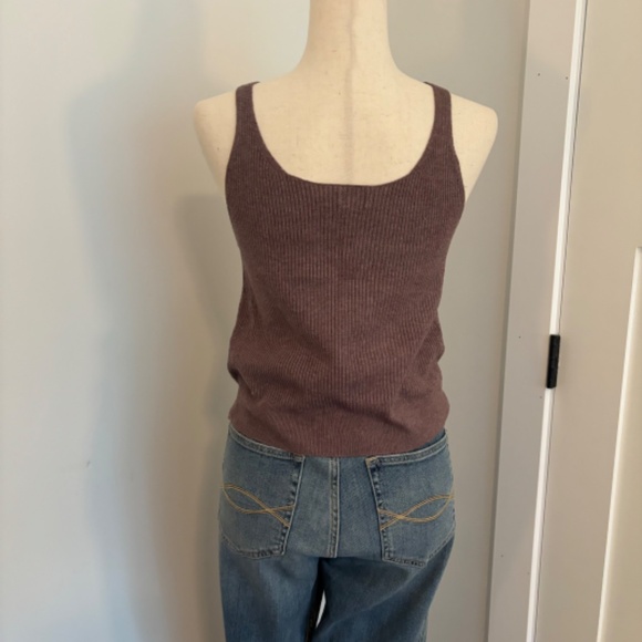 Ribbed Heather Purple Sweater Tank - Picture 3 of 5